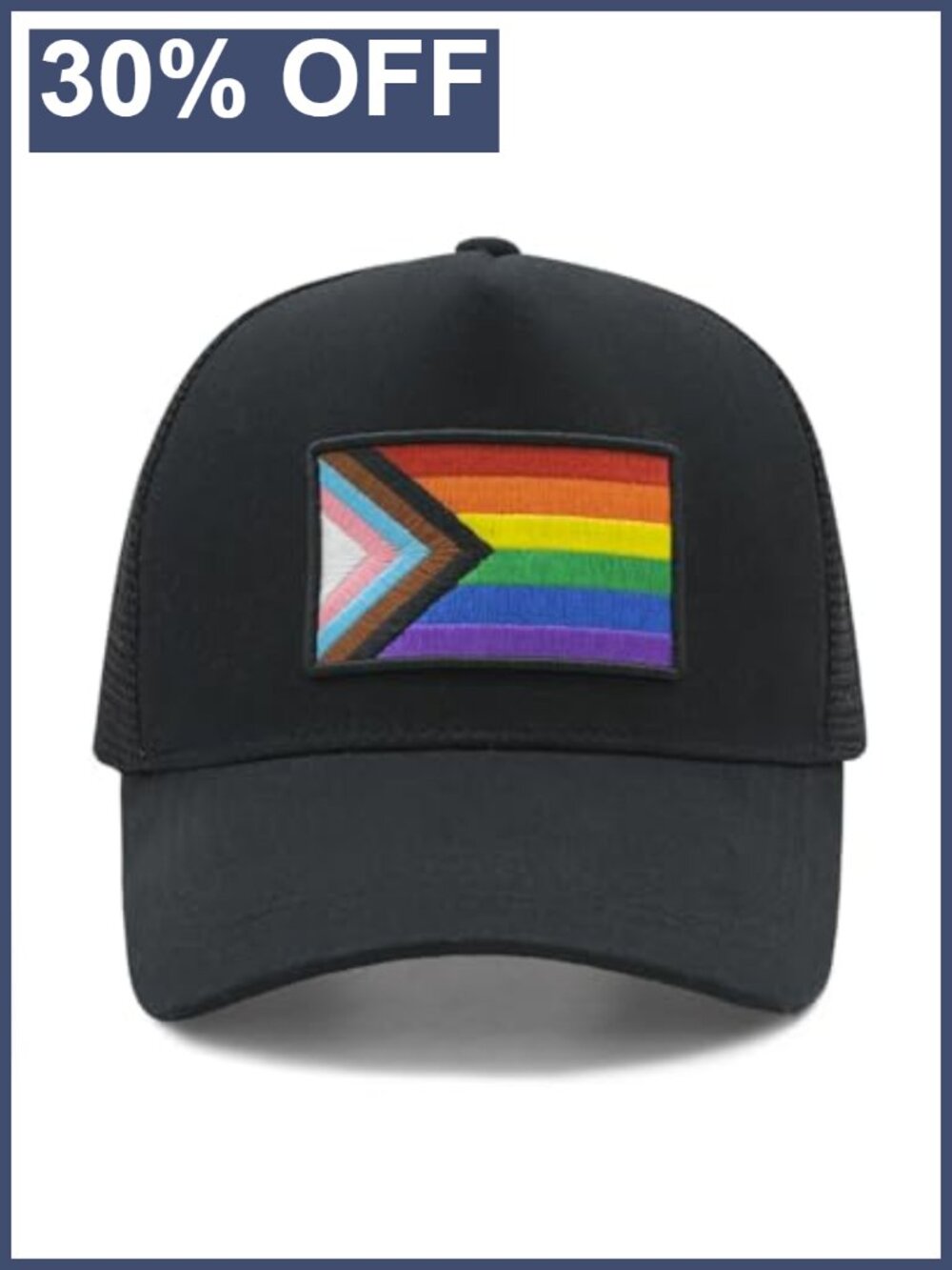 Embroidered Rainbow Pride Hat Adjustable Snapback Mesh Trucker Cap